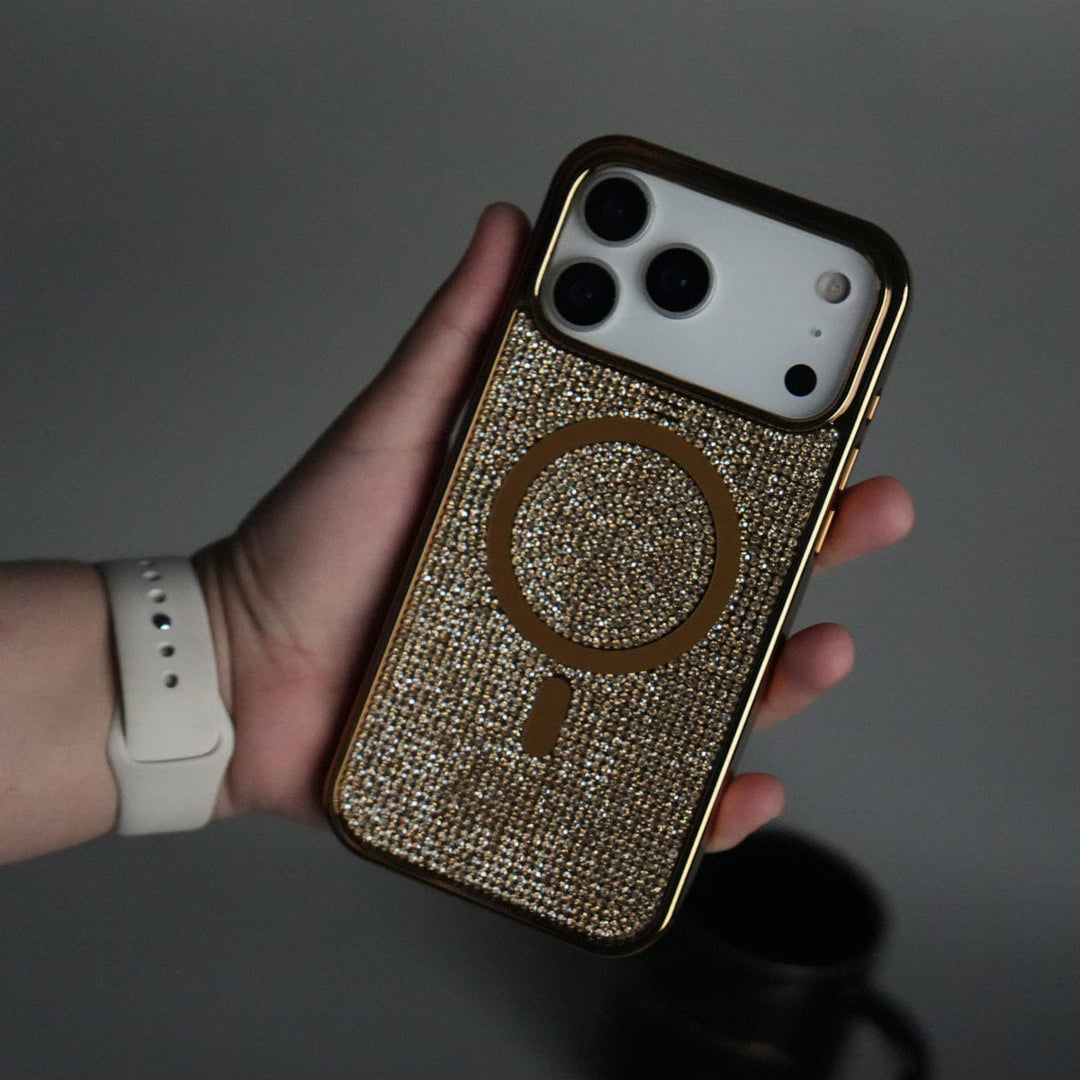 FRATO iPhone 17 Series Golden iPhone 17 Pro Max Luxury Diamond Case Cover