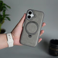 iPhone 17 Premium PU Leather Kickstand Case | Luxury Shockproof Protective Back Cover