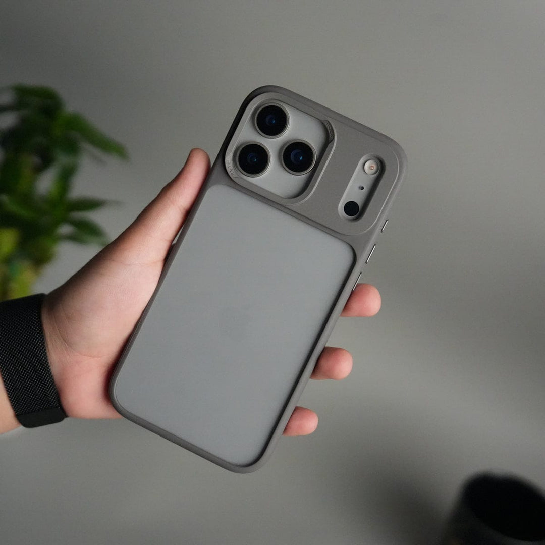 FRATO iPhone 17 Series Gray iPhone 17 Pro Max Dual Camera Protection Case | Shockproof Hybrid Back Cover