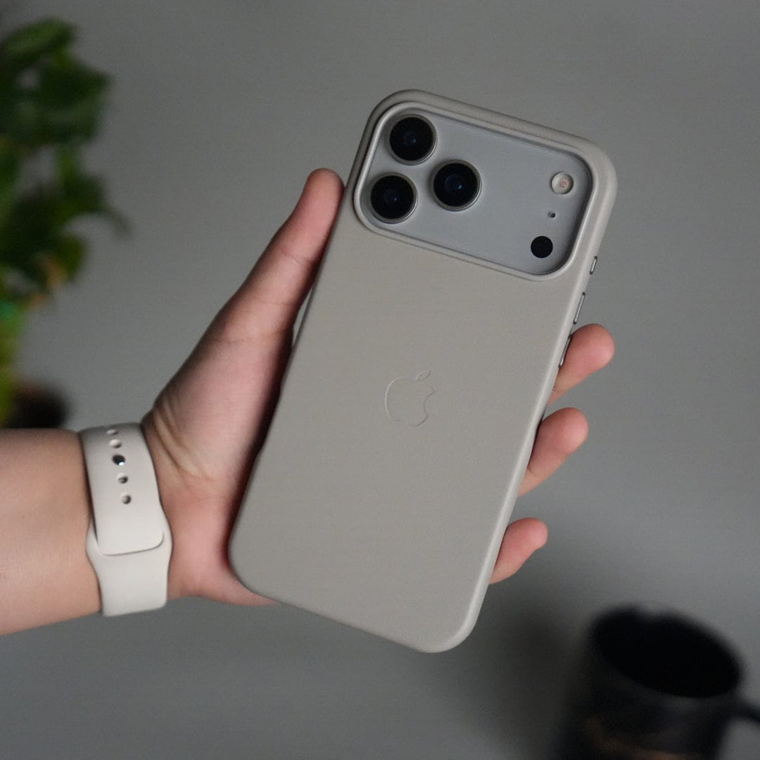 FRATO iPhone 17 Series Gray iPhone 17 Pro Max MagSafe PU Leather Back Cover | Premium PU Leather | Slim &amp; Elegant Hard Case