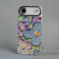 iPhone 17 Air Luxury 3D Oil Painting Floral Design Glitter Lens Protection Stand Cover
