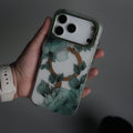 iPhone 17 Pro Max FloraCrystal Clear Floral Design Case with Color Metal Camera Stand Frame