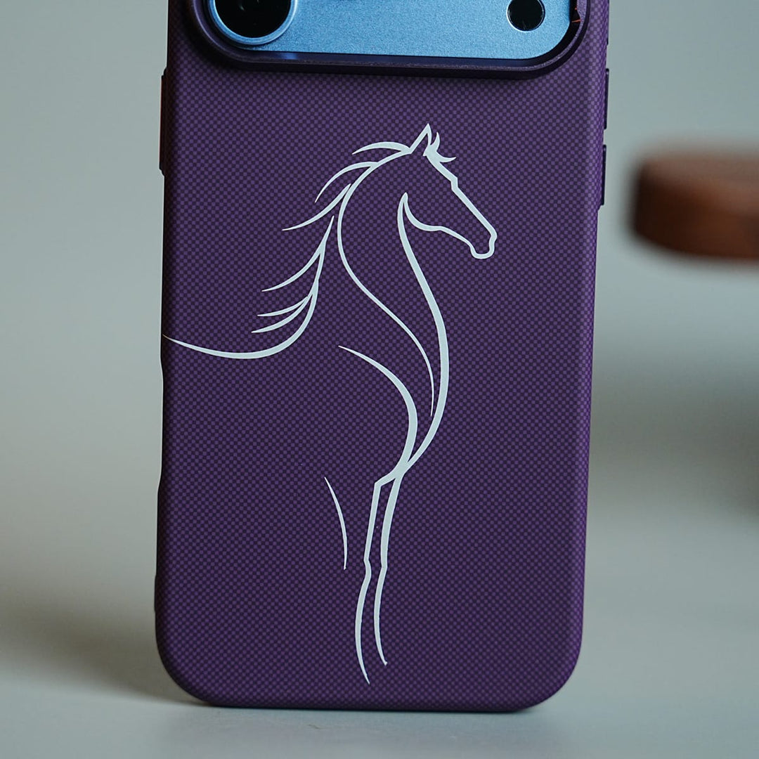 FRATO iPhone 17 Series Horse Line Art Magnetic Case for iPhone 17 Series | Textured Protective Cover
