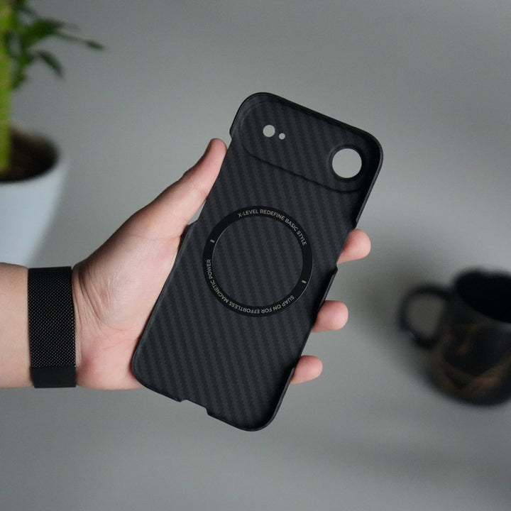 FRATO iPhone 17 Series iPhone 17 Air Carbon Fiber Slim Case | Ultra-Thin Magnetic Charging Ring Cover