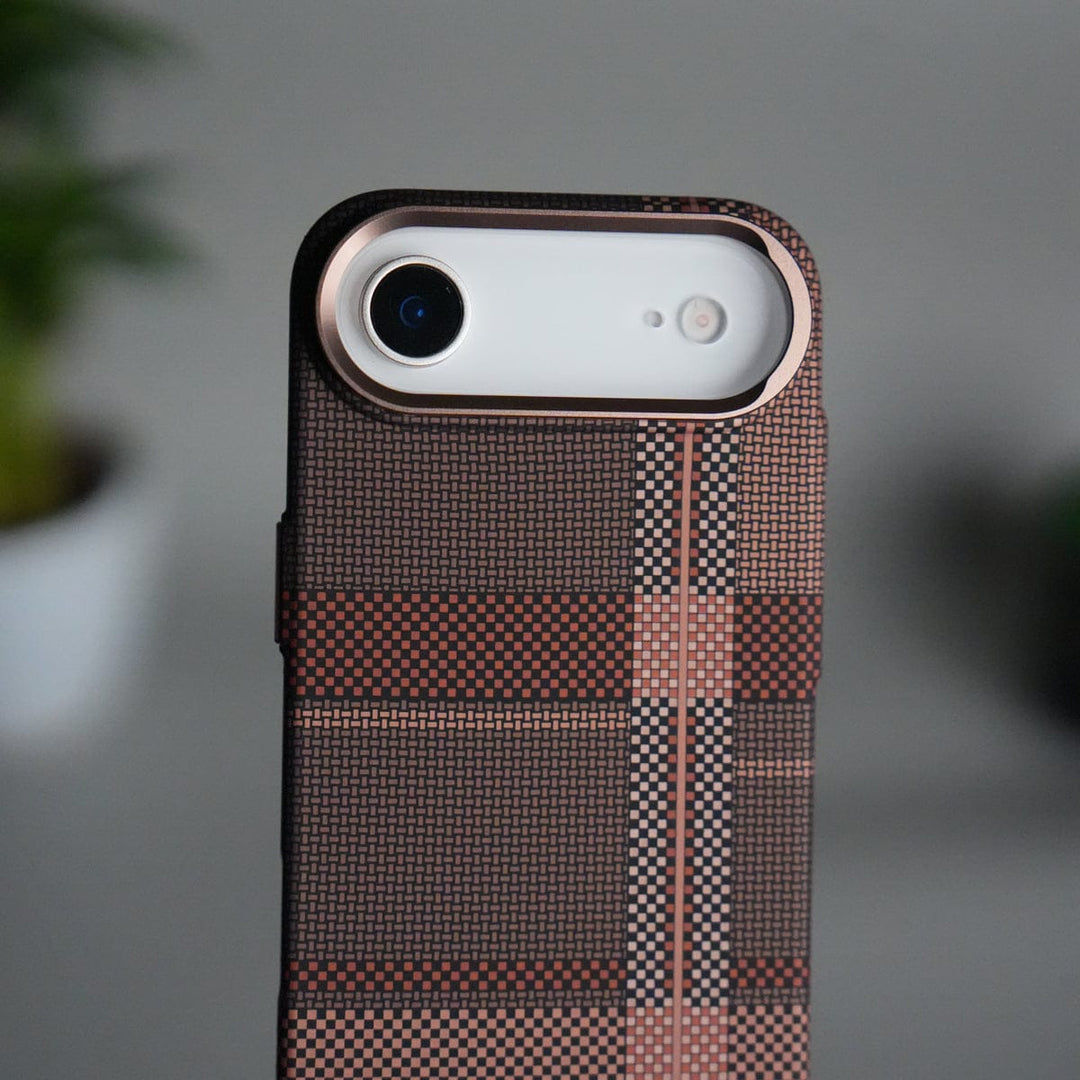 FRATO iPhone 17 Series iPhone 17 Air Carbon Fiber Texture Design Hard Pc MagSafe Case Cover BrownWhite