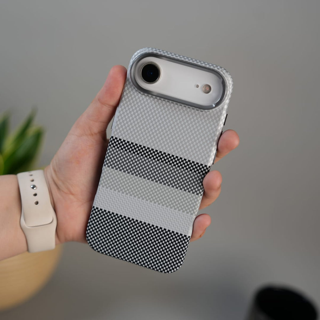 FRATO iPhone 17 Series iPhone 17 Air Carbon Fiber Texture Design Hard Pc MagSafe Case Cover GrayBlackLine Design
