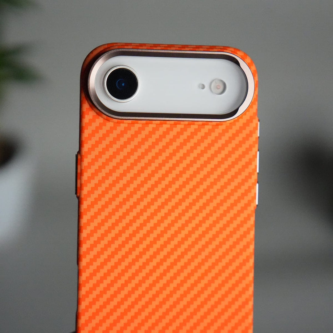 FRATO iPhone 17 Series iPhone 17 Air Carbon Fiber Texture Design Hard Pc MagSafe Case Cover OrangeCarbon