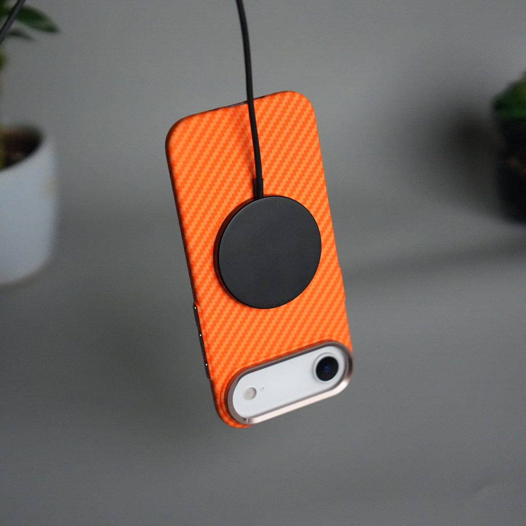 FRATO iPhone 17 Series iPhone 17 Air Carbon Fiber Texture Design Hard Pc MagSafe Case Cover OrangeCarbon