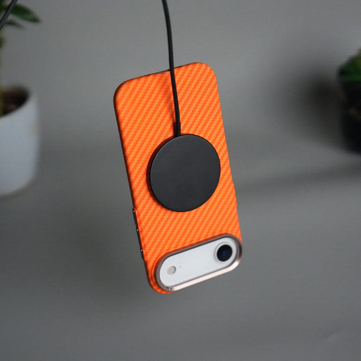 FRATO iPhone 17 Series iPhone 17 Air Carbon Fiber Texture Design Hard Pc MagSafe Case Cover OrangeCarbon