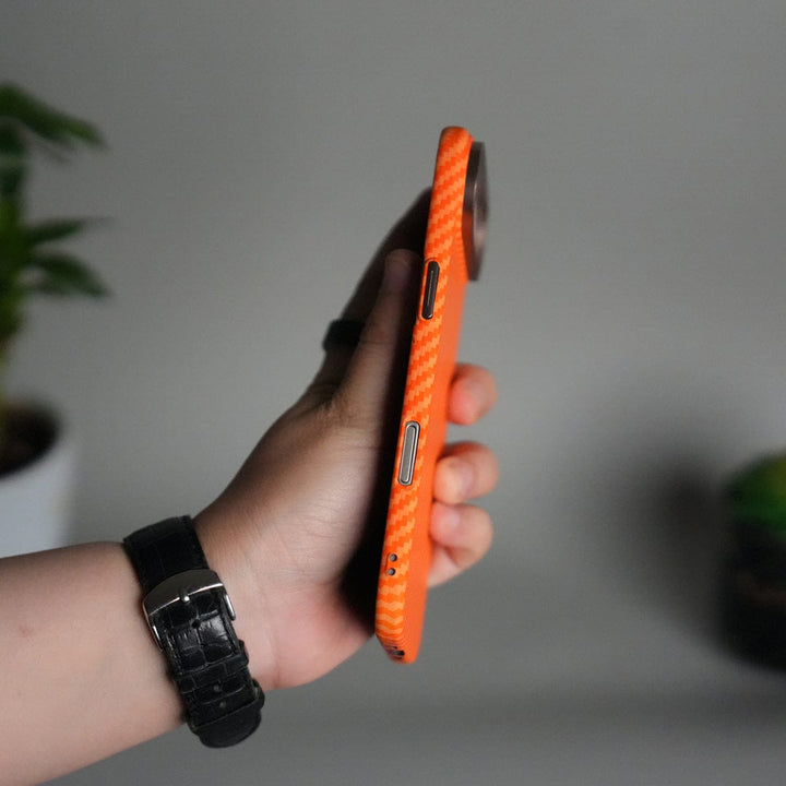 FRATO iPhone 17 Series iPhone 17 Air Carbon Fiber Texture Design Hard Pc MagSafe Case Cover OrangeCarbon