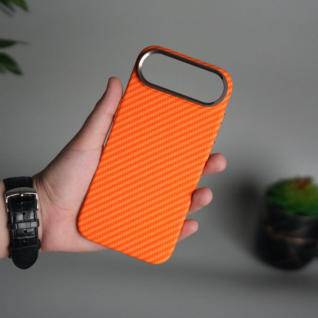 FRATO iPhone 17 Series iPhone 17 Air Carbon Fiber Texture Design Hard Pc MagSafe Case Cover OrangeCarbon