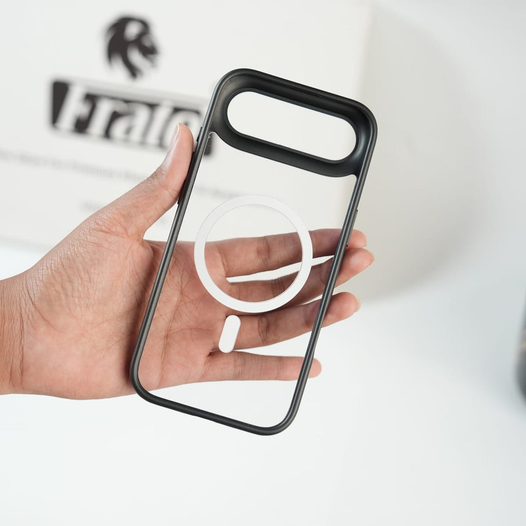 FRATO iPhone 17 Series iPhone 17 Air Clear Acrylic MagSafe Case with Soft Silicone Bumper | Transparent Shockproof Cover