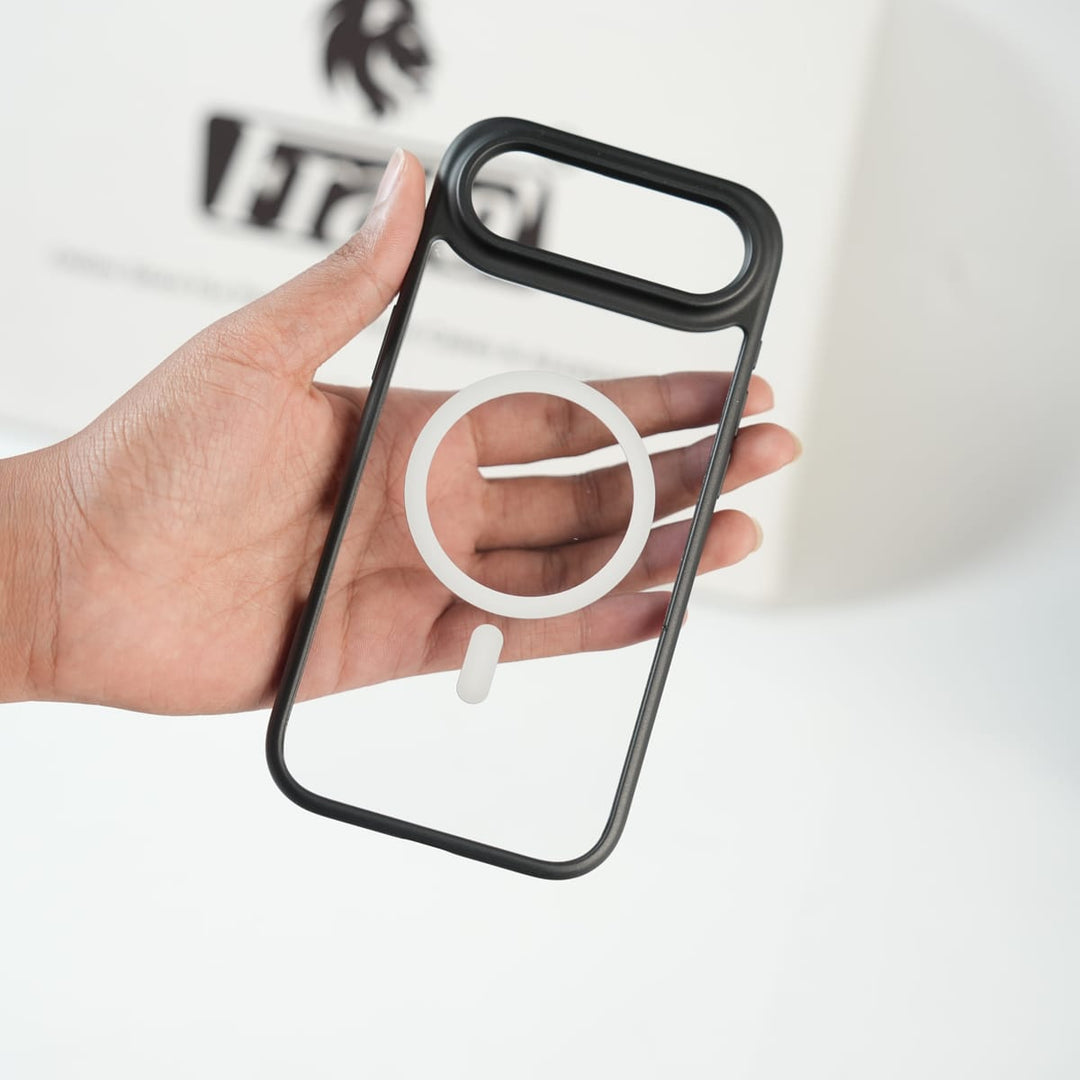FRATO iPhone 17 Series iPhone 17 Air Clear Acrylic MagSafe Case with Soft Silicone Bumper | Transparent Shockproof Cover