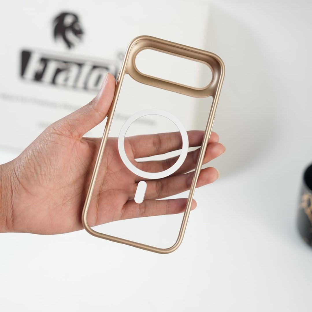 FRATO iPhone 17 Series iPhone 17 Air Clear Acrylic MagSafe Case with Soft Silicone Bumper | Transparent Shockproof Cover