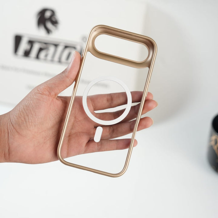 FRATO iPhone 17 Series iPhone 17 Air Clear Acrylic MagSafe Case with Soft Silicone Bumper | Transparent Shockproof Cover