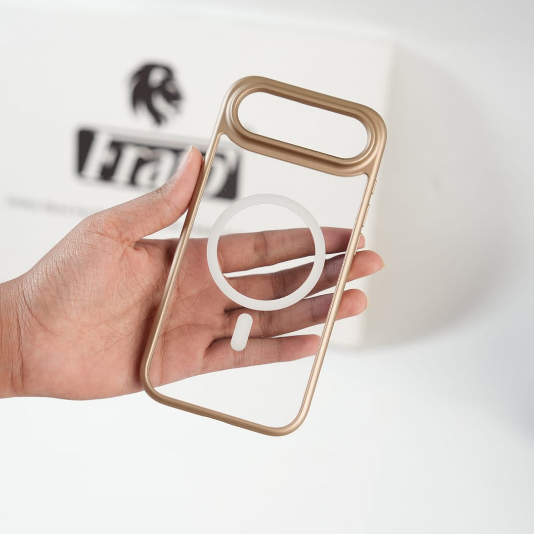 FRATO iPhone 17 Series iPhone 17 Air Clear Acrylic MagSafe Case with Soft Silicone Bumper | Transparent Shockproof Cover