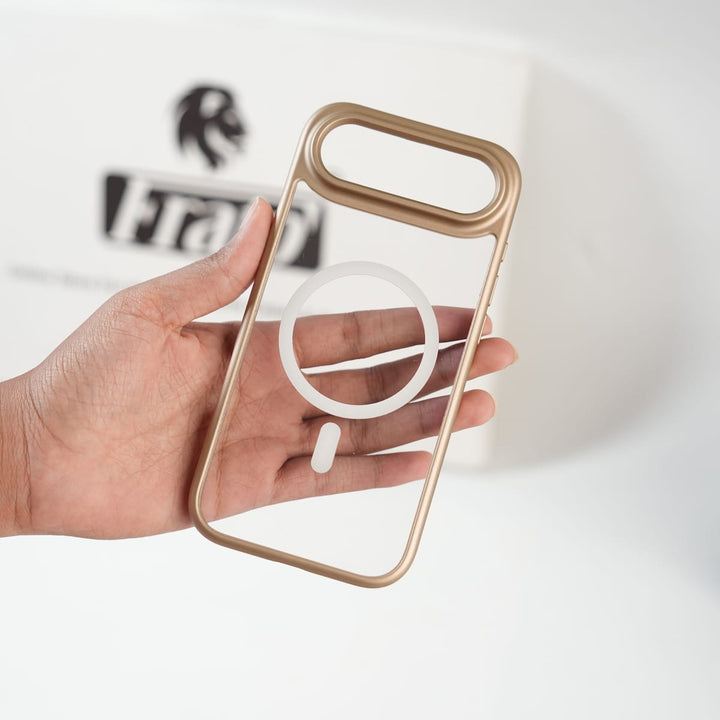 FRATO iPhone 17 Series iPhone 17 Air Clear Acrylic MagSafe Case with Soft Silicone Bumper | Transparent Shockproof Cover