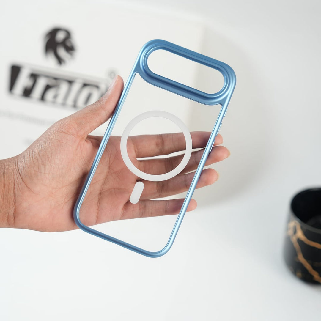 FRATO iPhone 17 Series iPhone 17 Air Clear Acrylic MagSafe Case with Soft Silicone Bumper | Transparent Shockproof Cover