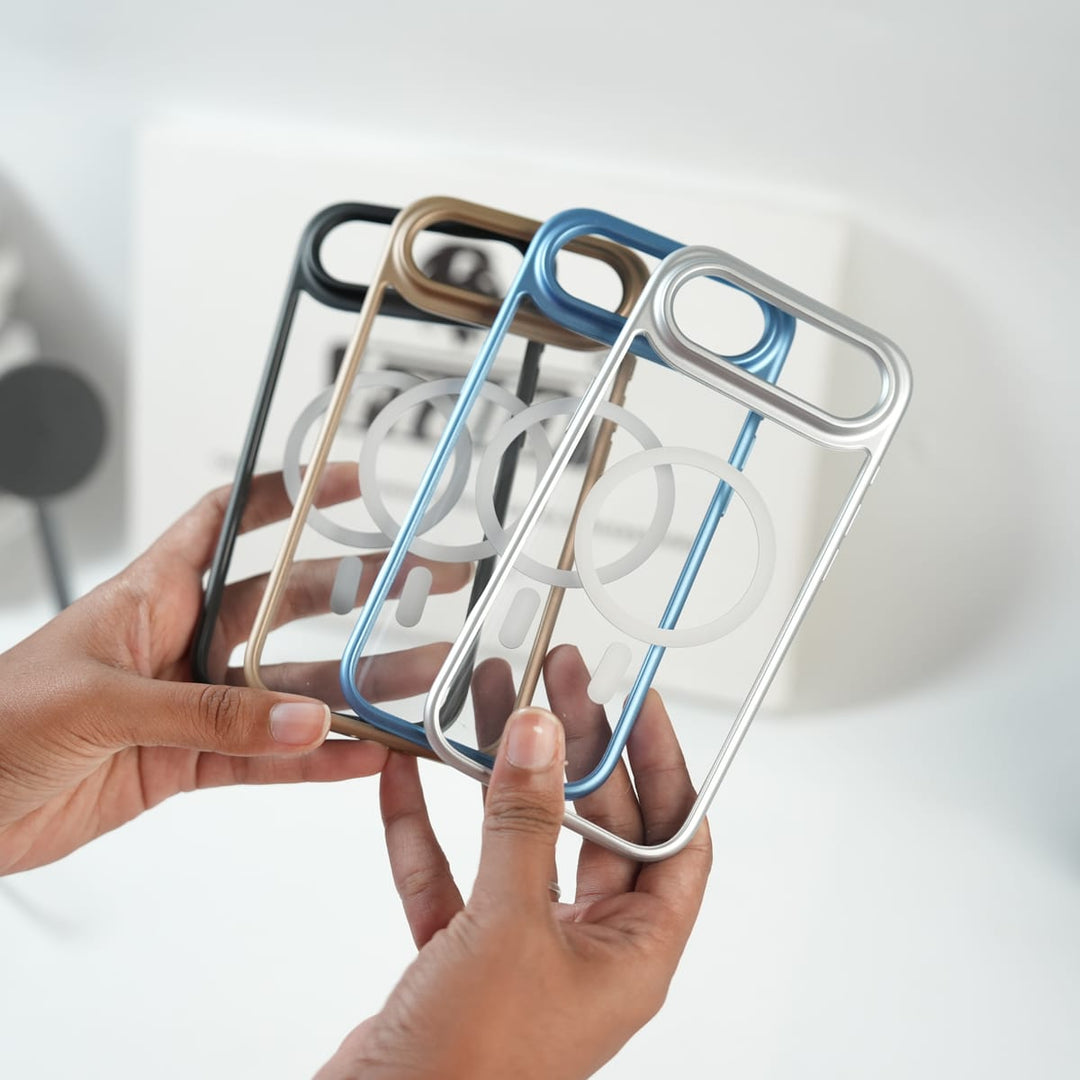 FRATO iPhone 17 Series iPhone 17 Air Clear Acrylic MagSafe Case with Soft Silicone Bumper | Transparent Shockproof Cover