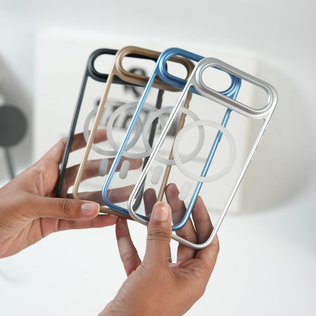 FRATO iPhone 17 Series iPhone 17 Air Clear Acrylic MagSafe Case with Soft Silicone Bumper | Transparent Shockproof Cover