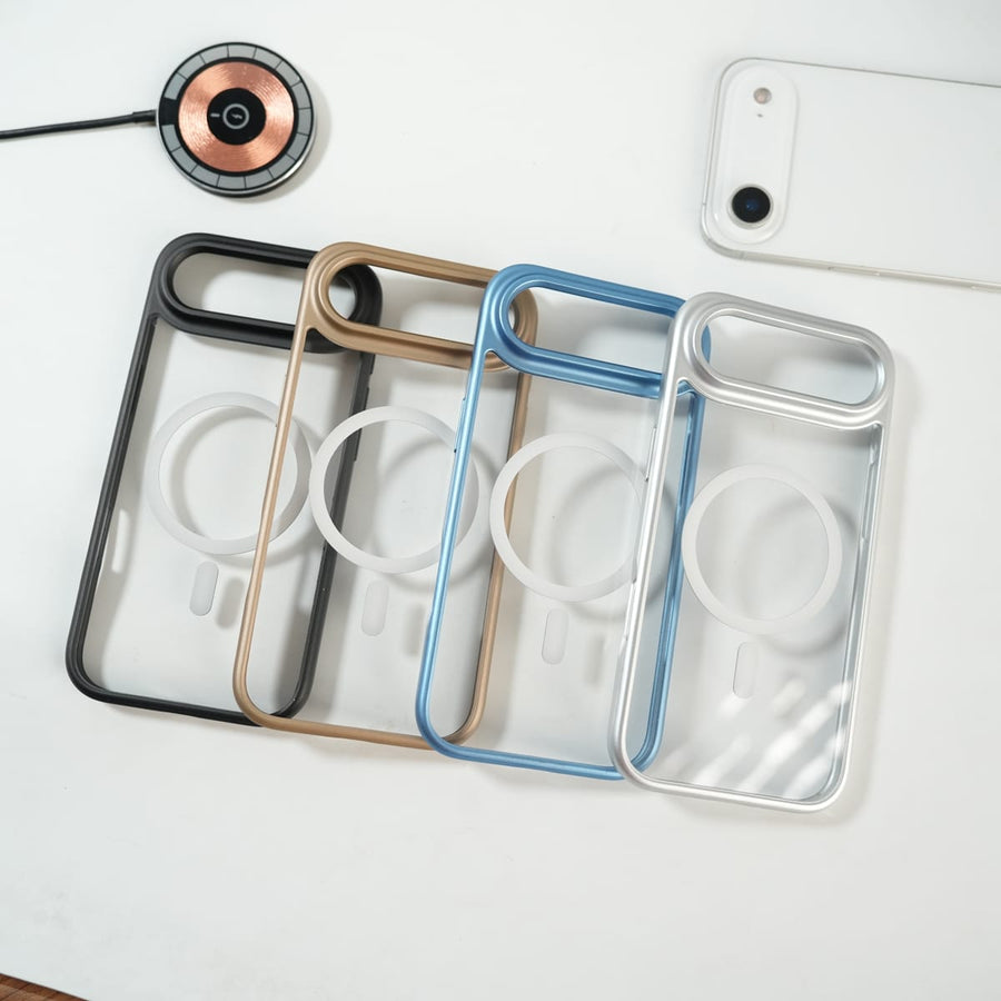 FRATO iPhone 17 Series iPhone 17 Air Clear Acrylic MagSafe Case with Soft Silicone Bumper | Transparent Shockproof Cover