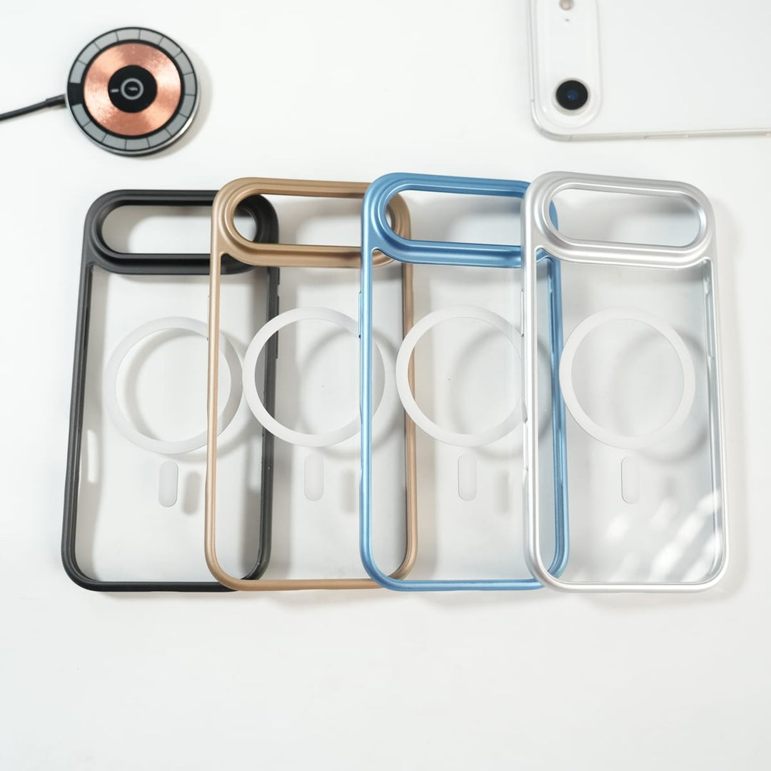 FRATO iPhone 17 Series iPhone 17 Air Clear Acrylic MagSafe Case with Soft Silicone Bumper | Transparent Shockproof Cover