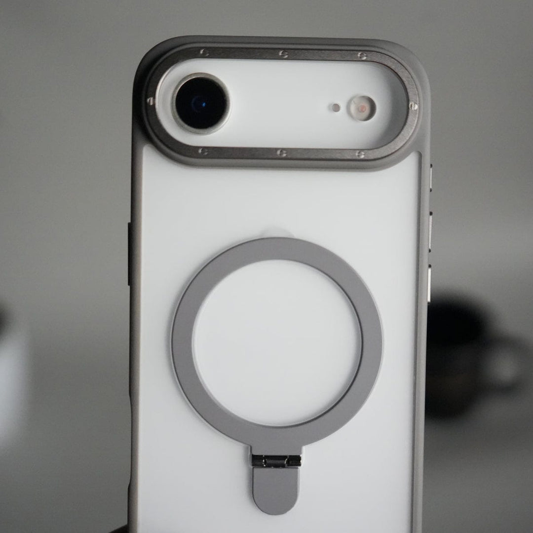 FRATO iPhone 17 Series iPhone 17 Air Frosted Case with Metal Camera Bump &amp; Metal Kickstand | Shockproof Matte Hybrid Cover