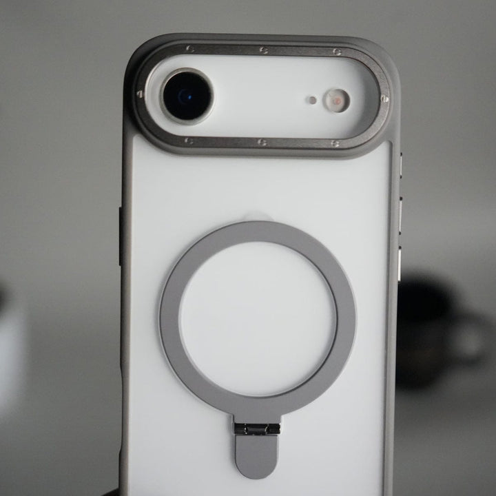 FRATO iPhone 17 Series iPhone 17 Air Frosted Case with Metal Camera Bump &amp; Metal Kickstand | Shockproof Matte Hybrid Cover