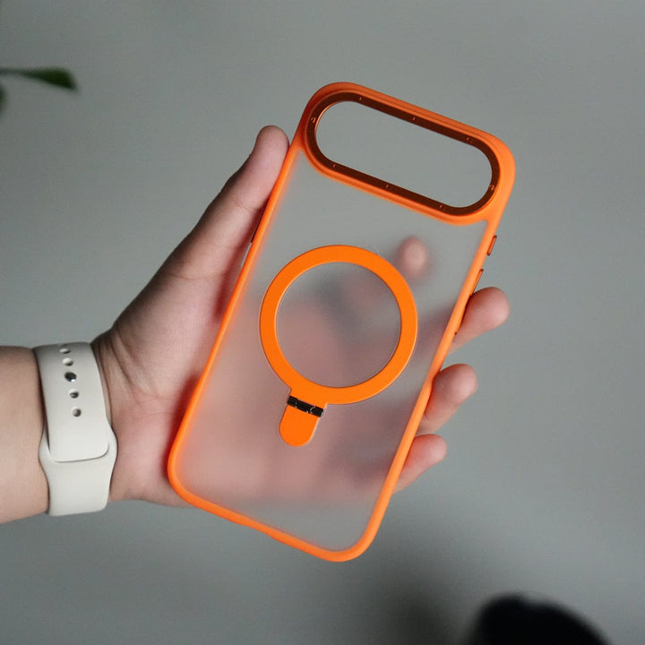 FRATO iPhone 17 Series iPhone 17 Air Frosted Case with Metal Camera Bump &amp; Metal Kickstand | Shockproof Matte Hybrid Cover