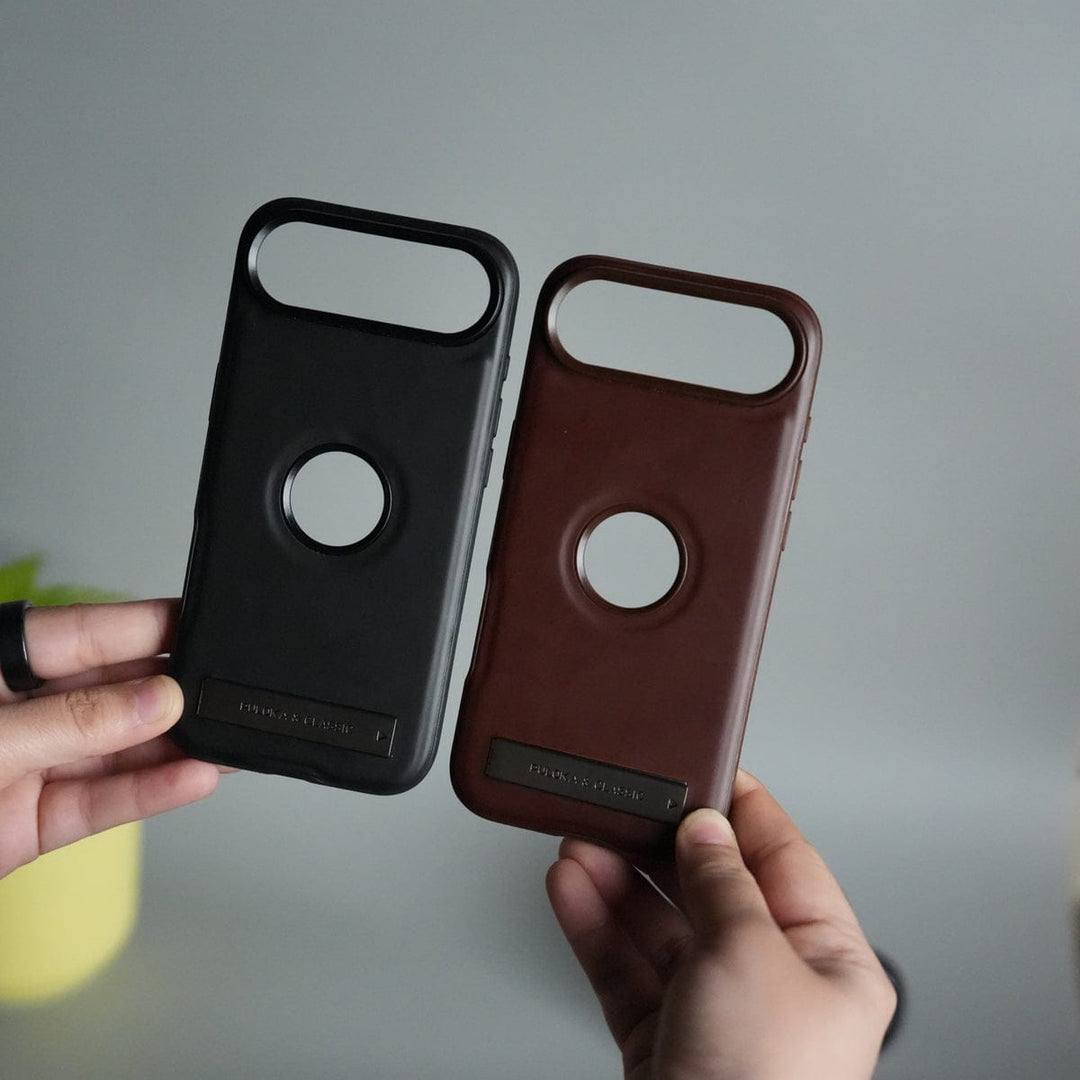 FRATO iPhone 17 Series iPhone 17 Air Full PU Leather Inbuilt Metal Stand Case Cover