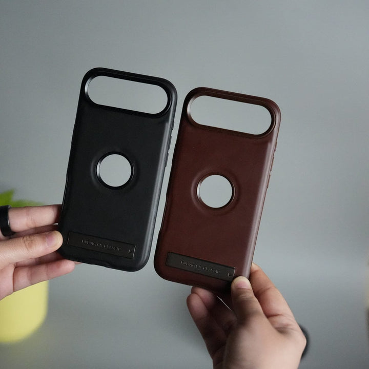 FRATO iPhone 17 Series iPhone 17 Air Full PU Leather Inbuilt Metal Stand Case Cover