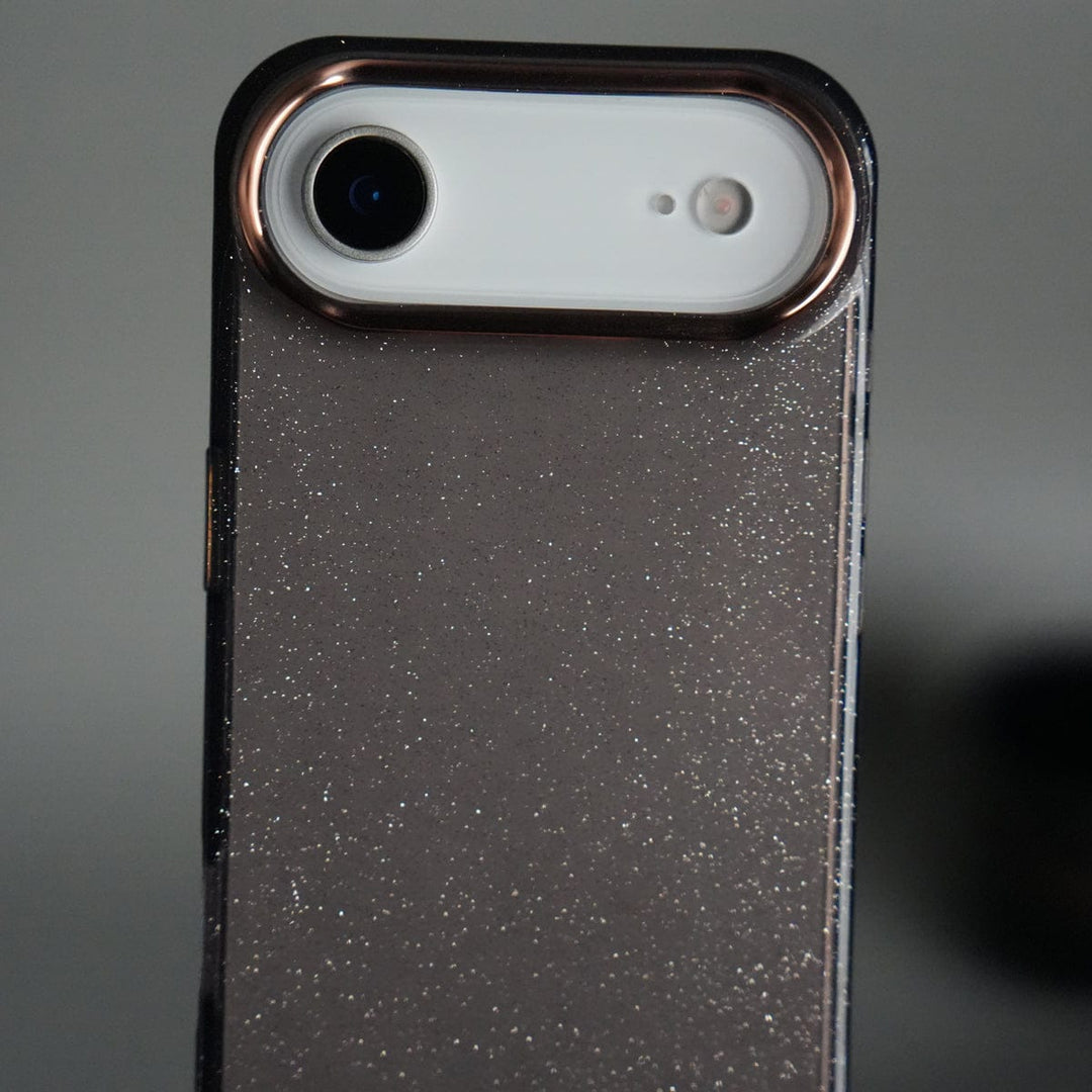 FRATO iPhone 17 Series iPhone 17 Air Glitter Case | Transparent Cover with Sparkle Finish &amp; Metallic Camera Bumper