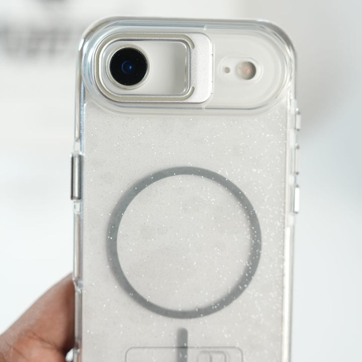 FRATO iPhone 17 Series iPhone 17 Air Glitter Clear MagSafe Case | Metal Kickstand Protective Cover