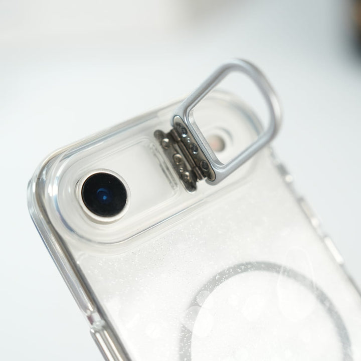FRATO iPhone 17 Series iPhone 17 Air Glitter Clear MagSafe Case | Metal Kickstand Protective Cover