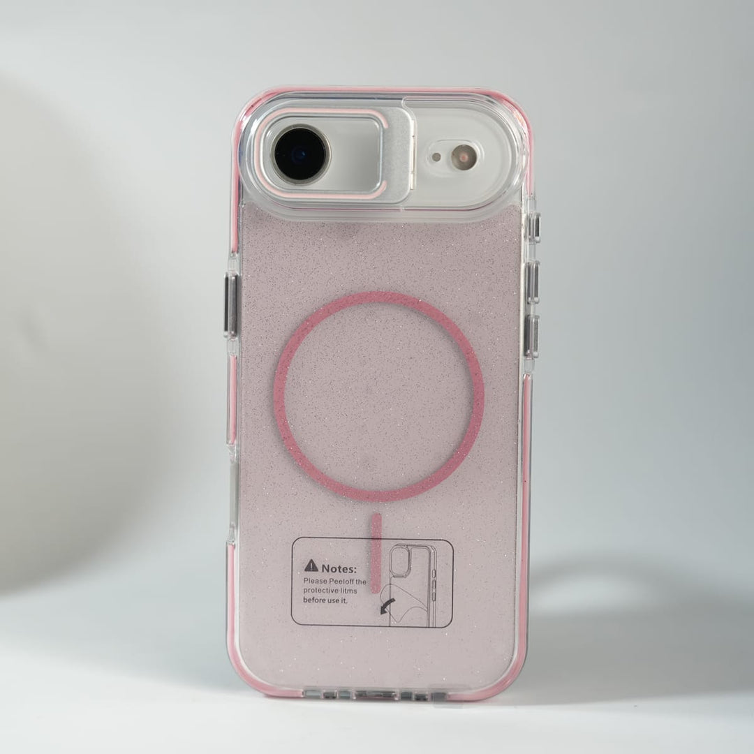 FRATO iPhone 17 Series iPhone 17 Air Glitter Clear MagSafe Case | Metal Kickstand Protective Cover