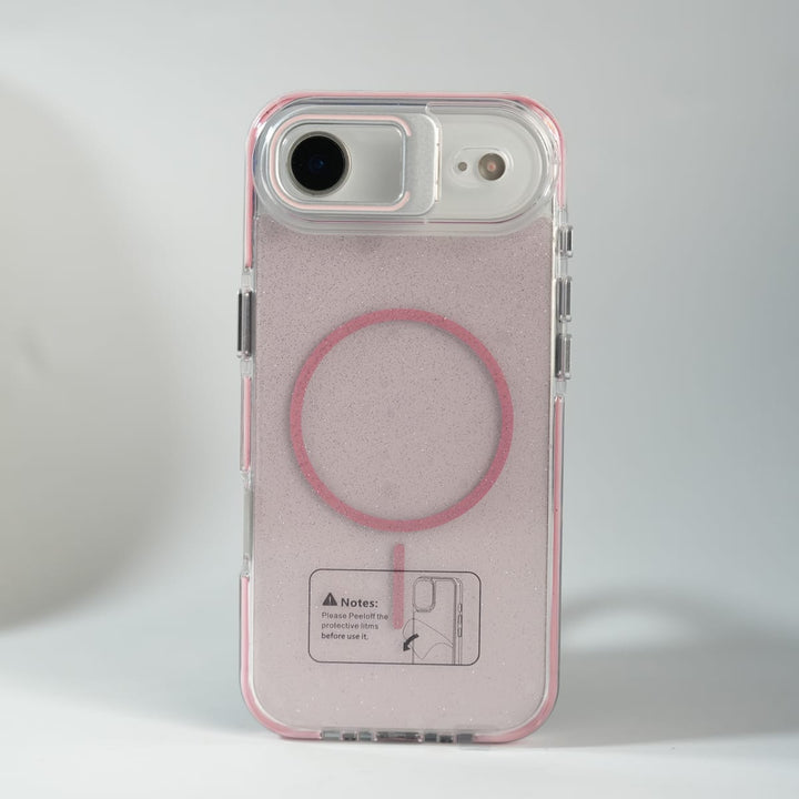 FRATO iPhone 17 Series iPhone 17 Air Glitter Clear MagSafe Case | Metal Kickstand Protective Cover
