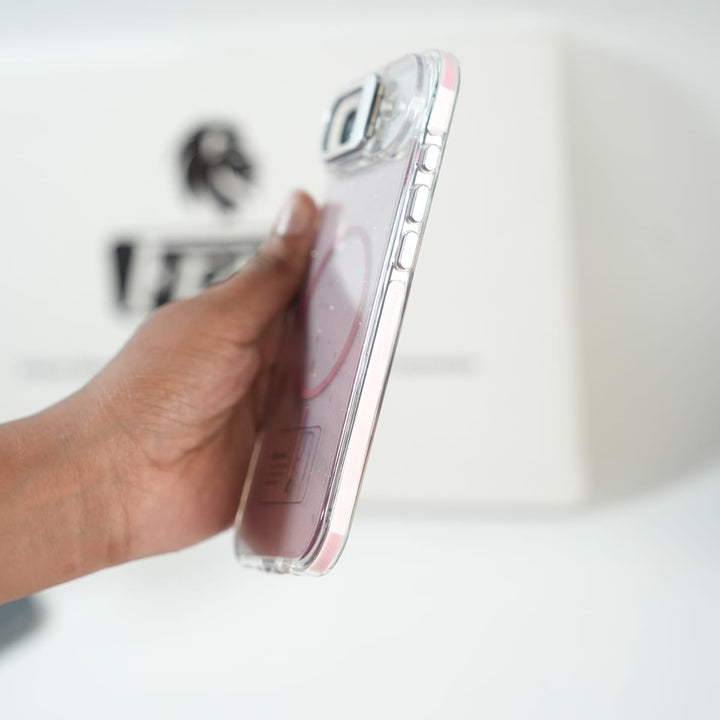FRATO iPhone 17 Series iPhone 17 Air Glitter Clear MagSafe Case | Metal Kickstand Protective Cover