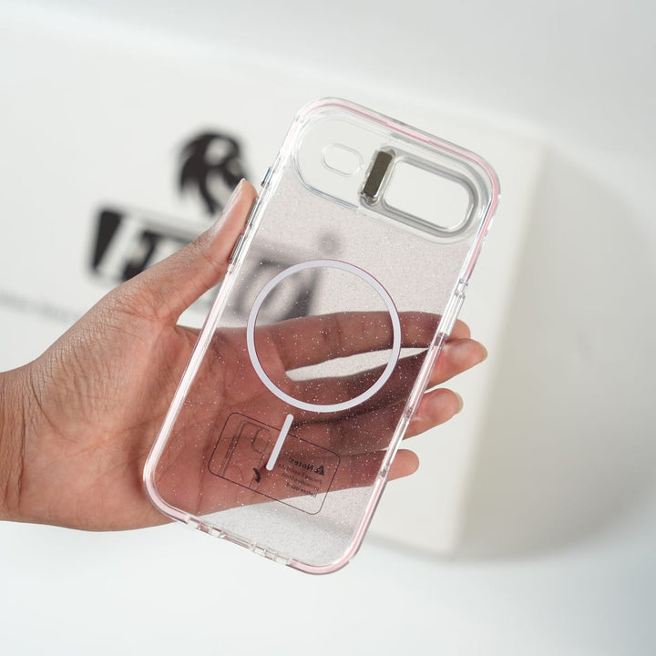 FRATO iPhone 17 Series iPhone 17 Air Glitter Clear MagSafe Case | Metal Kickstand Protective Cover