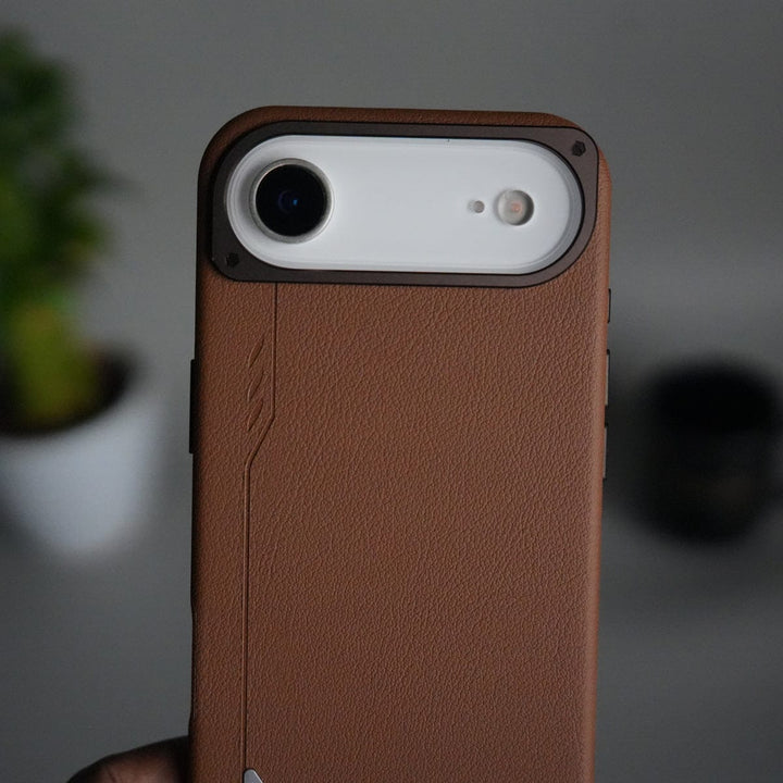 FRATO iPhone 17 Series iPhone 17 Air Leather Texture MagSafe PVC NUIU Case With Metal Camera Bump