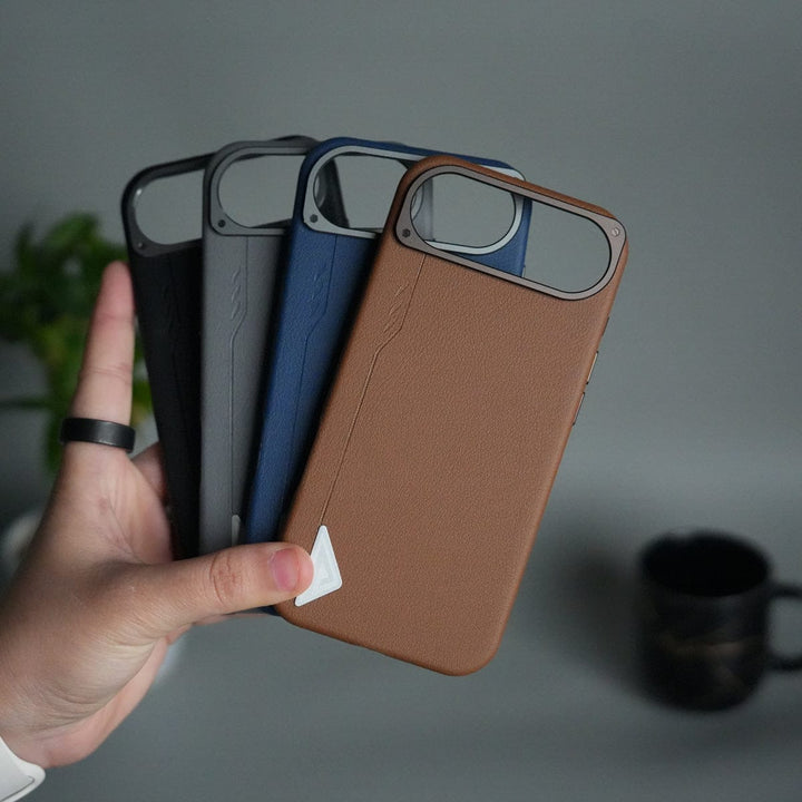 FRATO iPhone 17 Series iPhone 17 Air Leather Texture MagSafe PVC NUIU Case With Metal Camera Bump