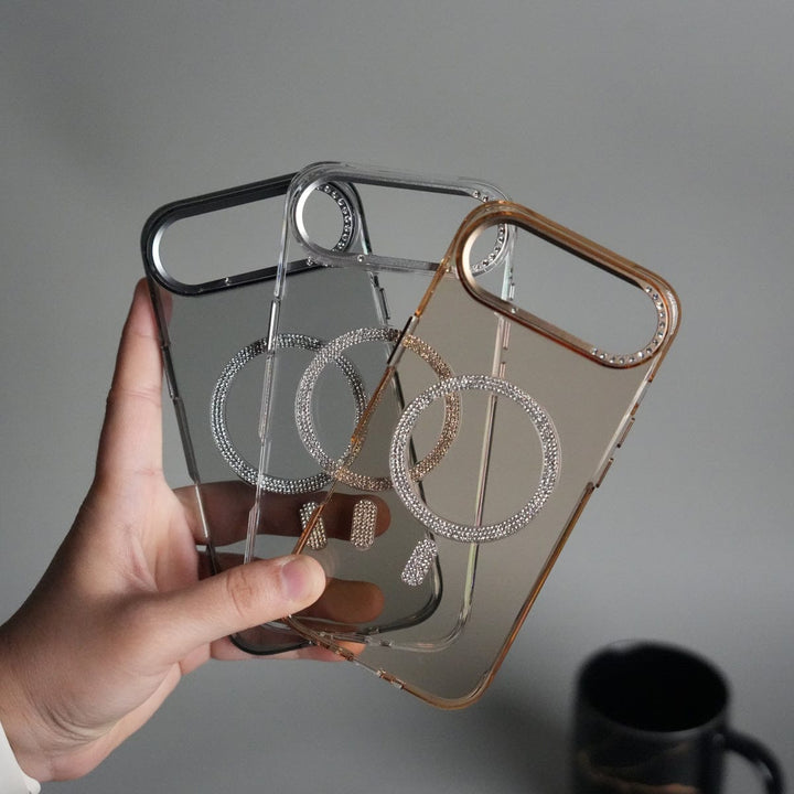 FRATO iPhone 17 Series iPhone 17 Air Luxury Diamond MagSafe Case | Crystal Clear Back Cover with Rhinestone Metal Camera Guard