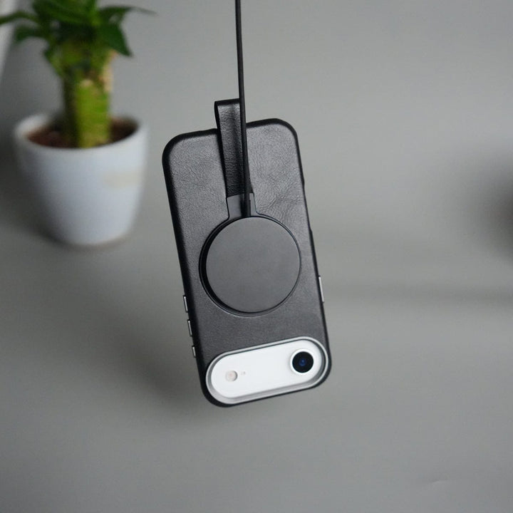 FRATO iPhone 17 Series iPhone 17 Air Luxury Leather MagSafe Case | Metal Ring Stand and Grip Holder Cover