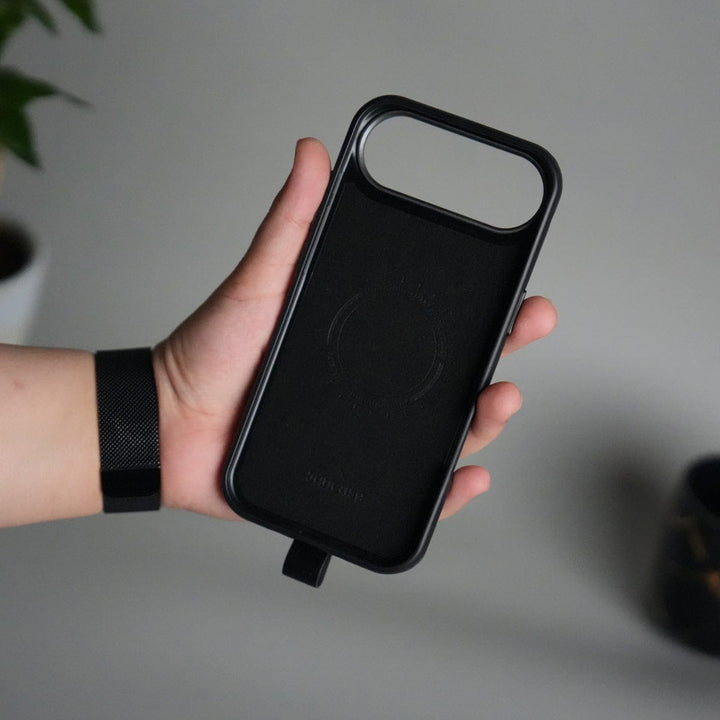 FRATO iPhone 17 Series iPhone 17 Air Luxury Leather MagSafe Case | Metal Ring Stand and Grip Holder Cover