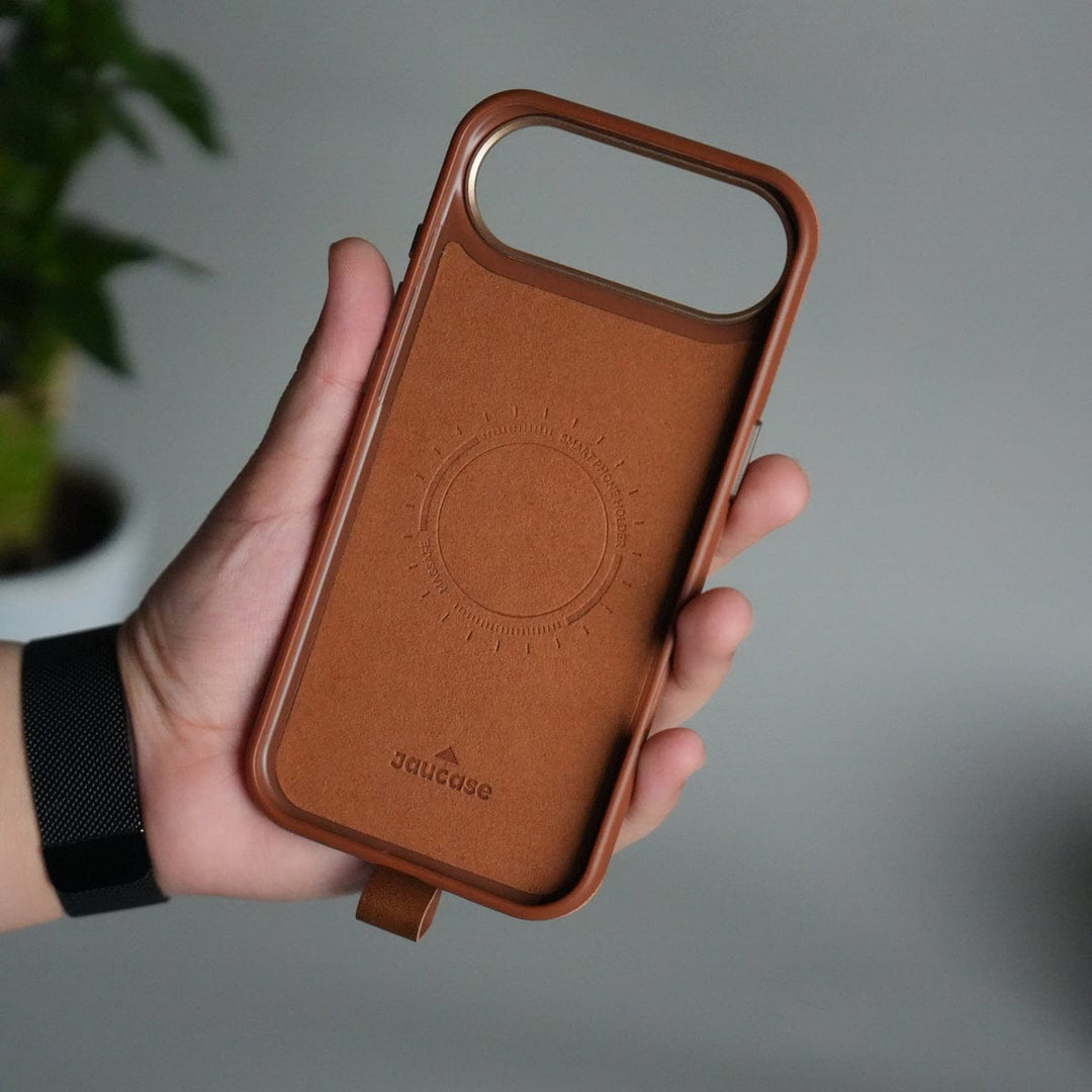 FRATO iPhone 17 Series iPhone 17 Air Luxury Leather MagSafe Case | Metal Ring Stand and Grip Holder Cover