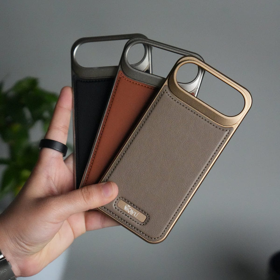 FRATO iPhone 17 Series iPhone 17 Air Premium Metallic AeroFLex Aluminium Stitch Leather MagSafe Case