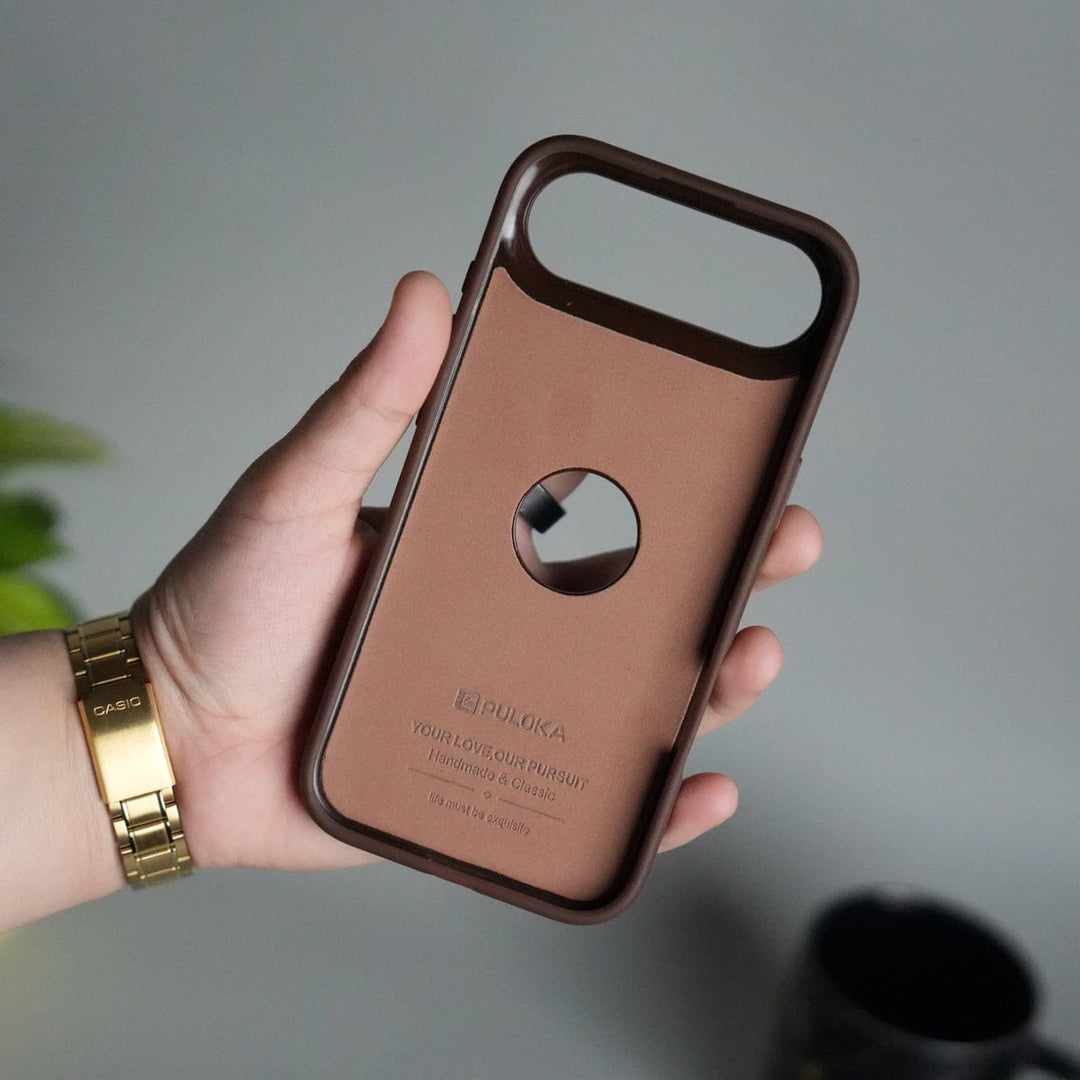 FRATO iPhone 17 Series iPhone 17 Air PU Leather Logo Cut Plain Case Premium Finish Cover