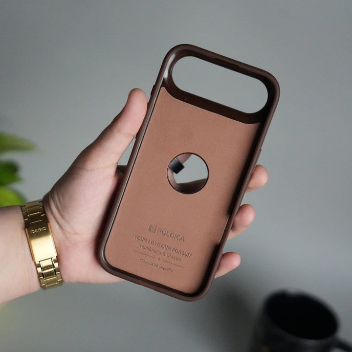 FRATO iPhone 17 Series iPhone 17 Air PU Leather Logo Cut Plain Case Premium Finish Cover