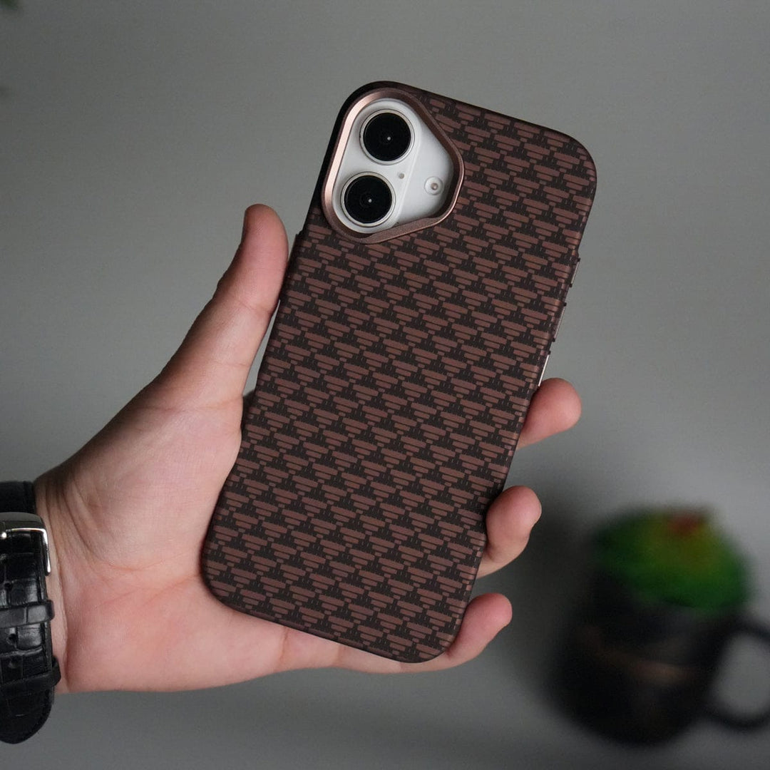 FRATO iPhone 17 Series iPhone 17 Carbon Fiber Texture Design Hard Pc MagSafe Case Cover Tringle Pattern