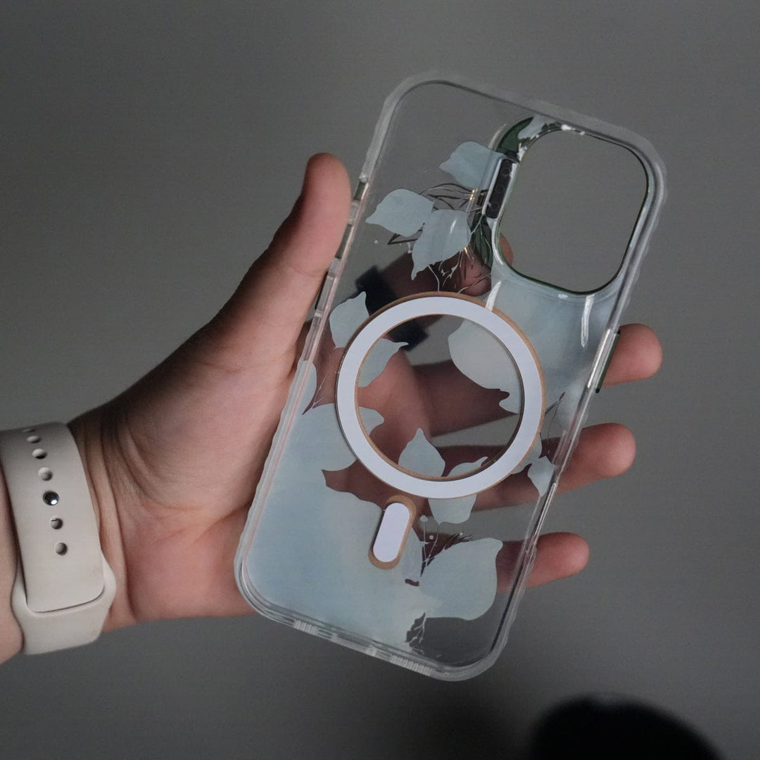 FRATO iPhone 17 Series iPhone 17 FloraCrystal Clear Floral Design Case with Color Metal Camera Stand Frame