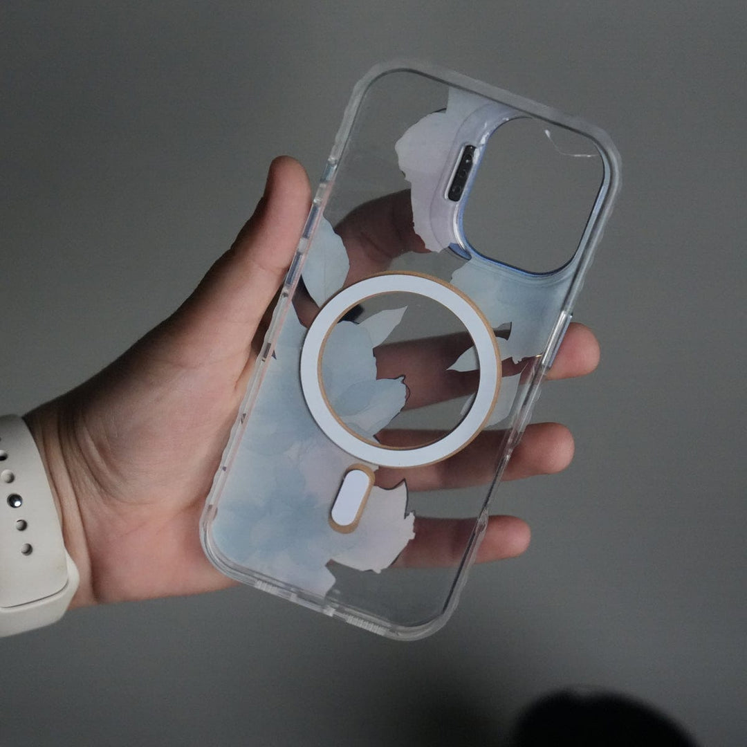 FRATO iPhone 17 Series iPhone 17 FloraCrystal Clear Floral Design Case with Color Metal Camera Stand Frame